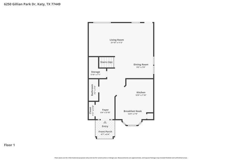 1,675/Mo, 6250 Gillian Park Dr Katy, TX 77449 Floorplan View