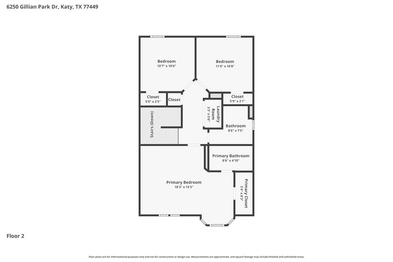 1,675/Mo, 6250 Gillian Park Dr Katy, TX 77449 Floorplan View 2