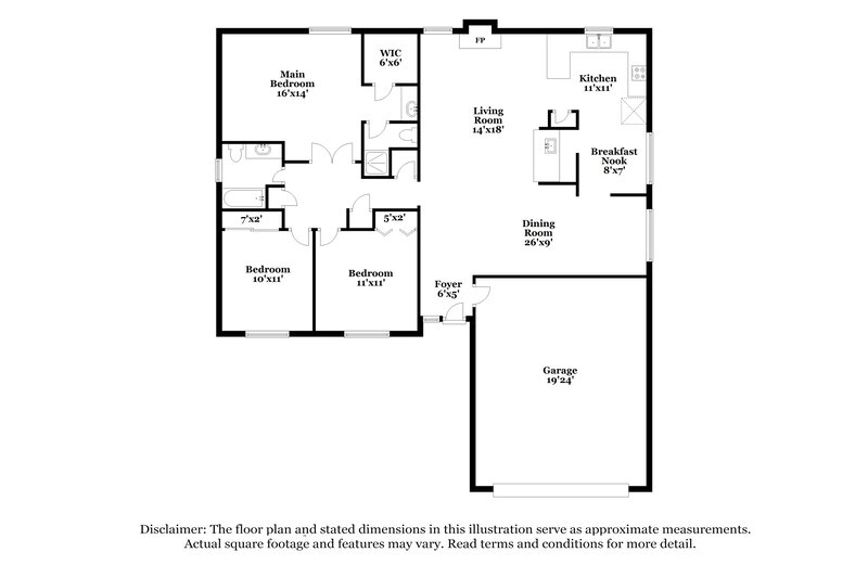 1,990/Mo, 14806 Chasemont Dr Missouri City, TX 77489 Floor Plan View