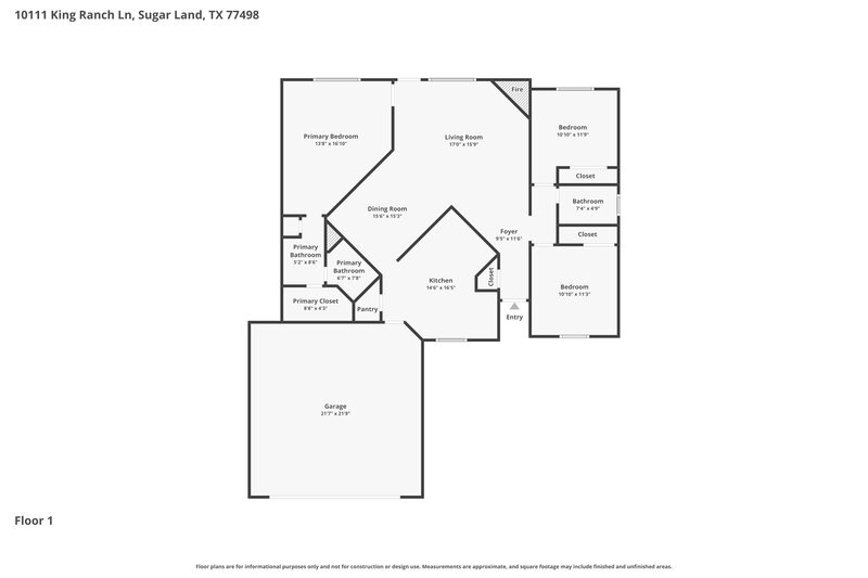 1,840/Mo, 10111 King Ranch Ln Sugar Land, TX 77498 Floor Plan View