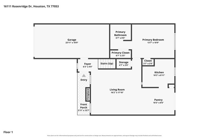 1,690/Mo, 16111 Rosenridge Dr Houston, TX 77053 Floor Plan View