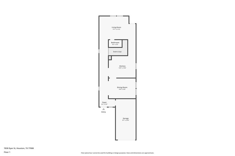 2,005/Mo, 7838 Dyer St Houston, TX 77088 Floor Plan View 2