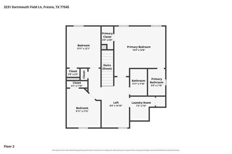 1,750/Mo, 3231 Dartmouth Field Ln Fresno, TX 77545 Floor Plan View 2