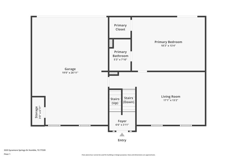 1,805/Mo, 3223 Sycamore Springs Dr Kingwood, TX 77339 Floorplan View