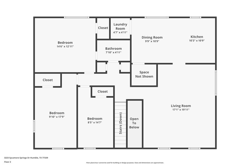 1,805/Mo, 3223 Sycamore Springs Dr Kingwood, TX 77339 Floorplan View 2