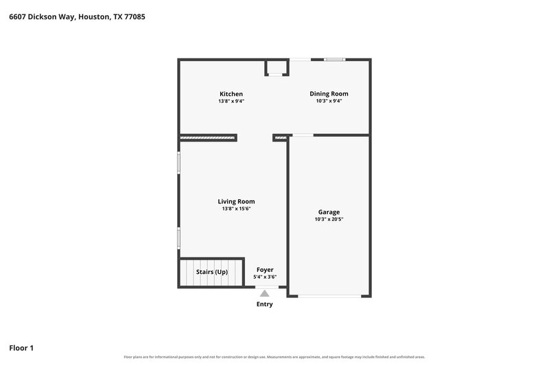 1,715/Mo, 6607 Dickson Way Houston, TX 77085 Floorplan View