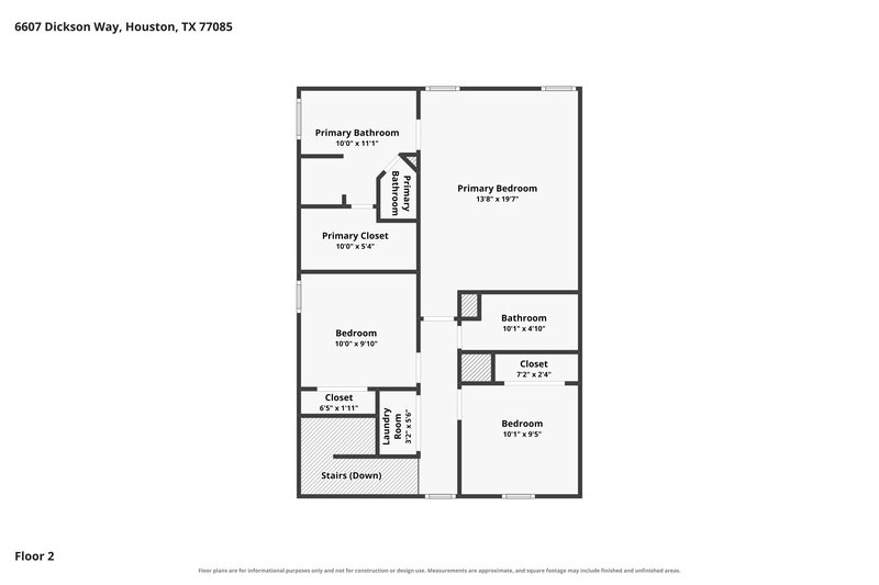 1,715/Mo, 6607 Dickson Way Houston, TX 77085 Floorplan View 2