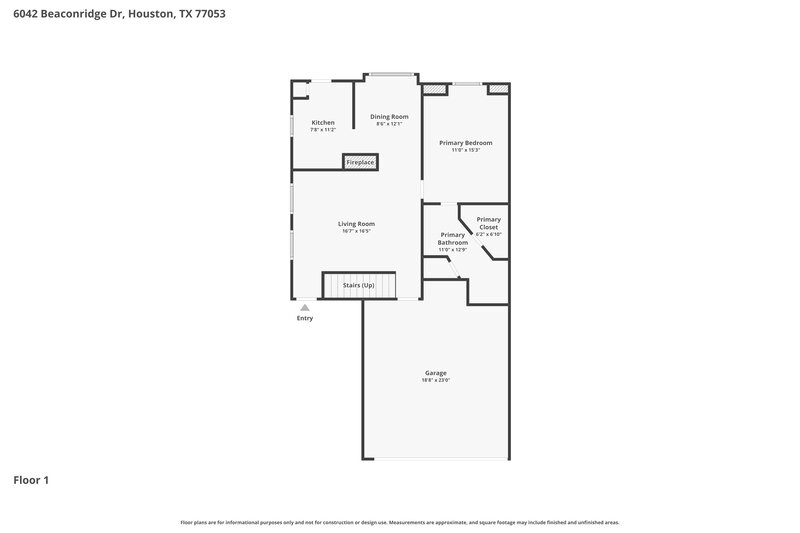 1,805/Mo, 6042 Beaconridge Dr Houston, TX 77053 Floor Plan View