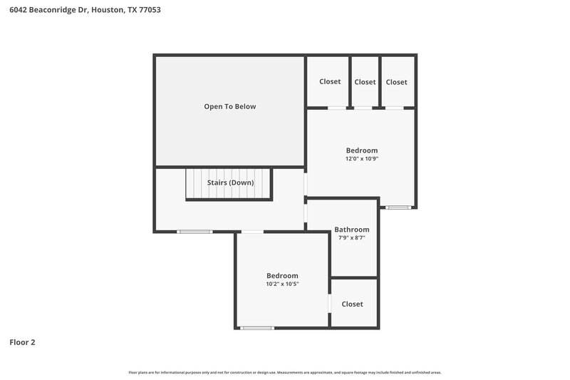 1,805/Mo, 6042 Beaconridge Dr Houston, TX 77053 Floor Plan View 2