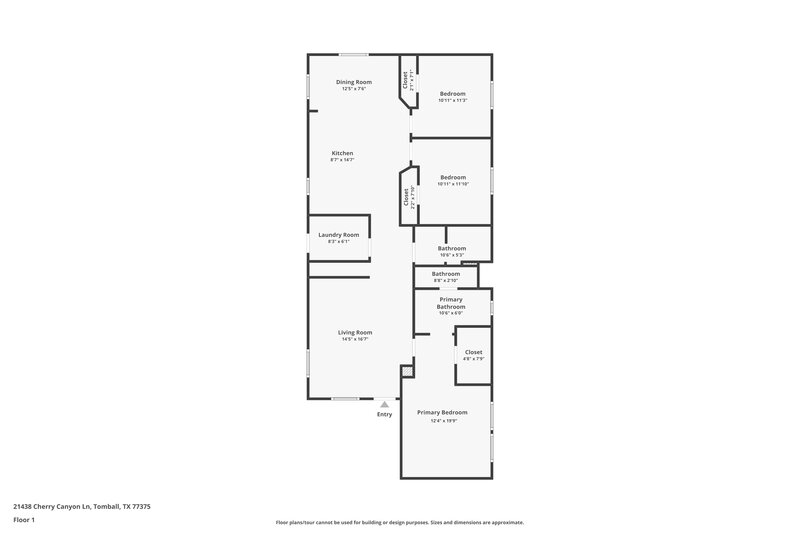 1,715/Mo, 21438 Cherry Canyon Ln Tomball, TX 77375 Floor Plan View