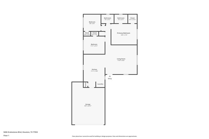 1,715/Mo, 5606 Drakestone Blvd Houston, TX 77053 Floor Plan View