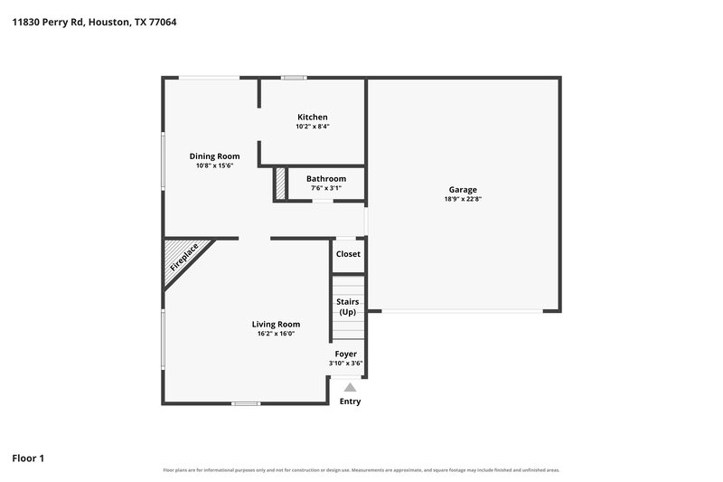1,875/Mo, 11830 Perry Rd Houston, TX 77064 Floor Plan View
