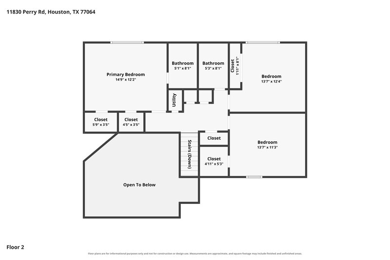 1,875/Mo, 11830 Perry Rd Houston, TX 77064 Floor Plan View 2