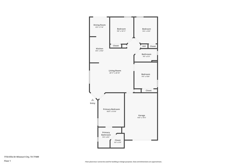 1,745/Mo, 7733 Ellis Dr Missouri City, TX 77489 Floor Plan View