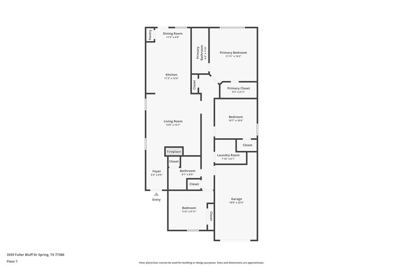 1,680/Mo, 3559 Fuller Bluff Dr Spring, TX 77386 Floor Plan View