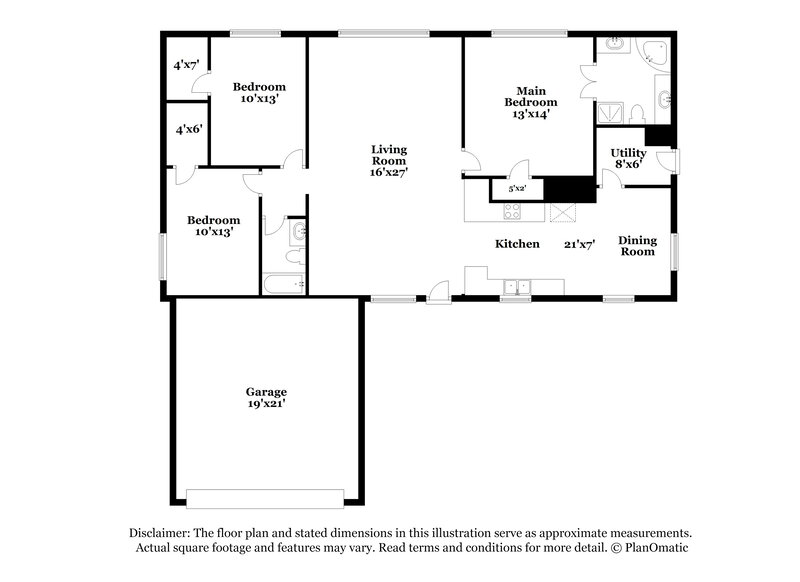 1,685/Mo, 11002 Cordoba Houston, TX 77088 Floor Plan View