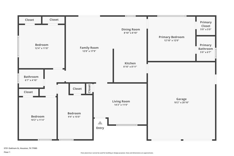 1,975/Mo, 5751 Oakham St Houston, TX 77085 Floor Plan View
