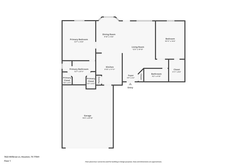 1,535/Mo, 7622 Millbrae Ln Houston, TX 77041 Floor Plan View