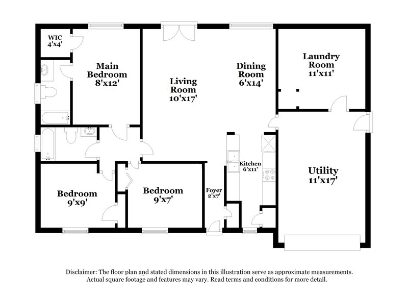 1,820/Mo, 13603 Greenway Dr Sugar Land, TX 77498 Floor Plan View