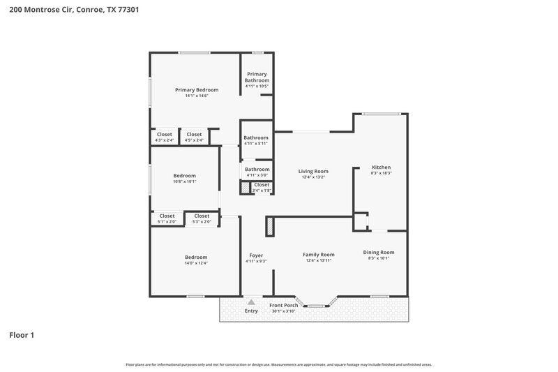 1,635/Mo, 200 Montrose Cir Conroe, TX 77301 Floor Plan View