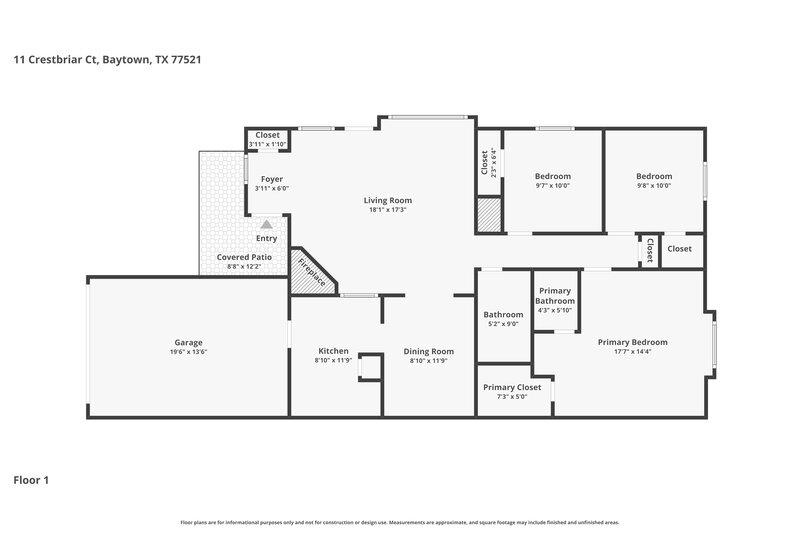 1,745/Mo, 11 Crestbriar Ct Baytown, TX 77521 Floorplan View