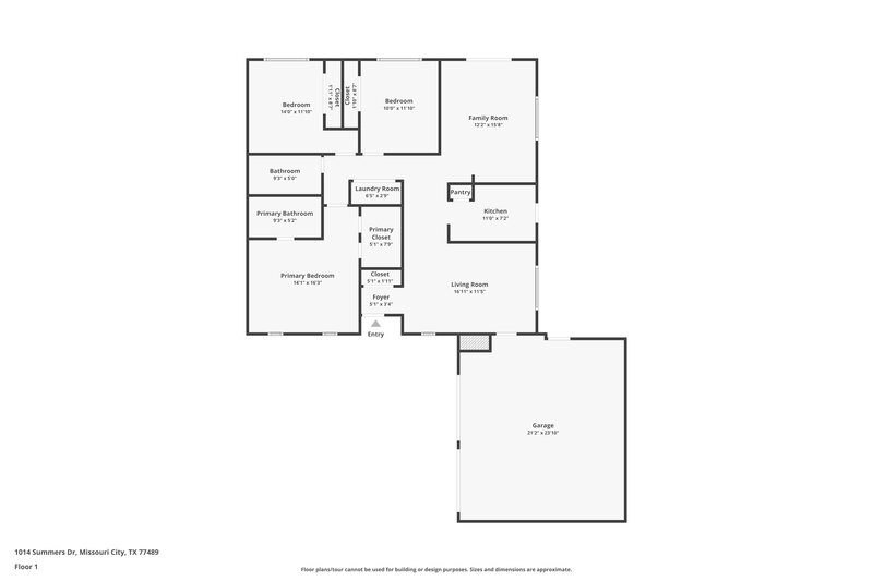 1,715/Mo, 1014 Summers Dr. Missouri City, TX 77489 Floor Plan View