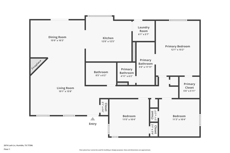 1,535/Mo, 2674 Lark Ln Humble, TX 77396 Floor Plan View