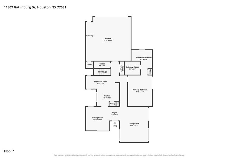1,710/Mo, 11807 Gatlinburg Dr Houston, TX 77031 Floor Plan View