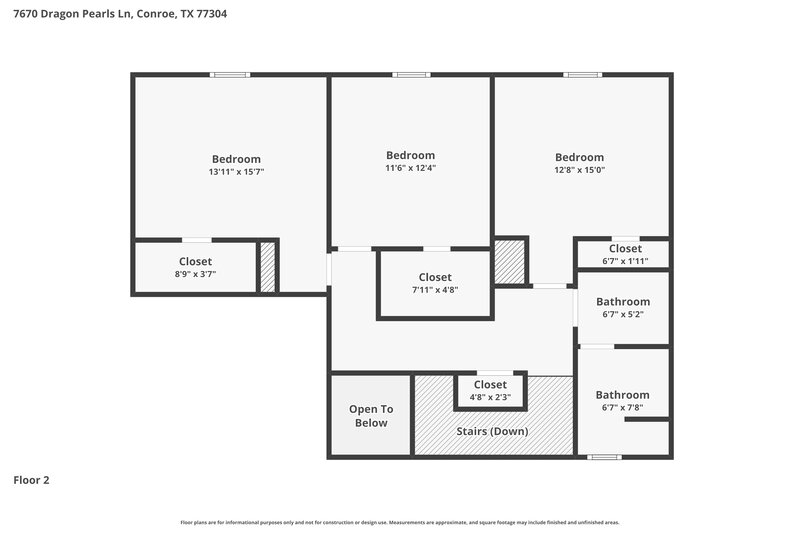 2,115/Mo, 7670 Dragon Pearls Ln Conroe, TX 77304 Floor Plan View 2