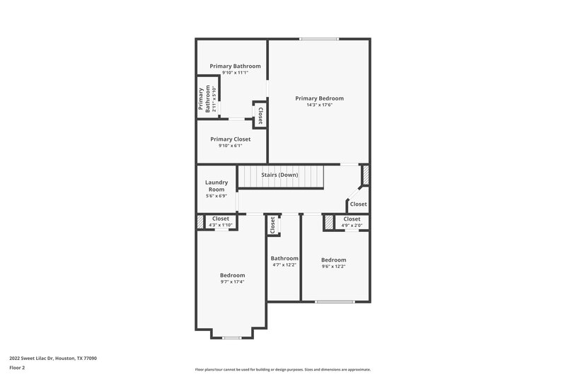 1,705/Mo, 2022 Sweet Lilac Dr Houston, TX 77090 Floorplan View 2