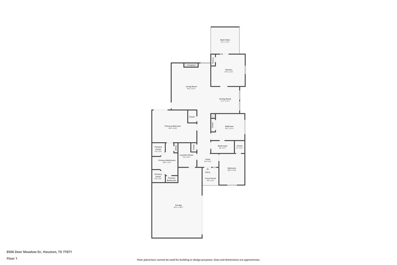1,985/Mo, 8506 Deer Meadow Dr Houston, TX 77071 Floor Plan View