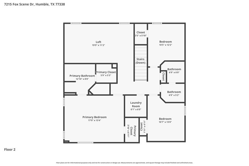 2,080/Mo, 7215 Fox Scene Dr Humble, TX 77338 Floor Plan View 2