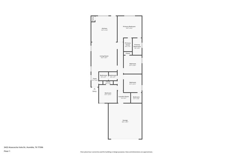 1,810/Mo, 3422 Atascocita Vale Dr Humble, TX 77396 Floor Plan View
