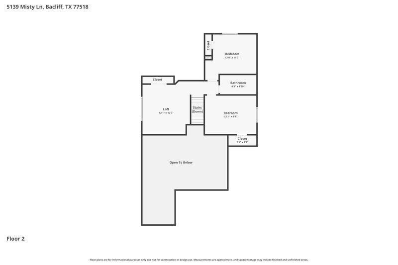 2,020/Mo, 5139 Misty Ln Bacliff, TX 77518 Floorplan View 2