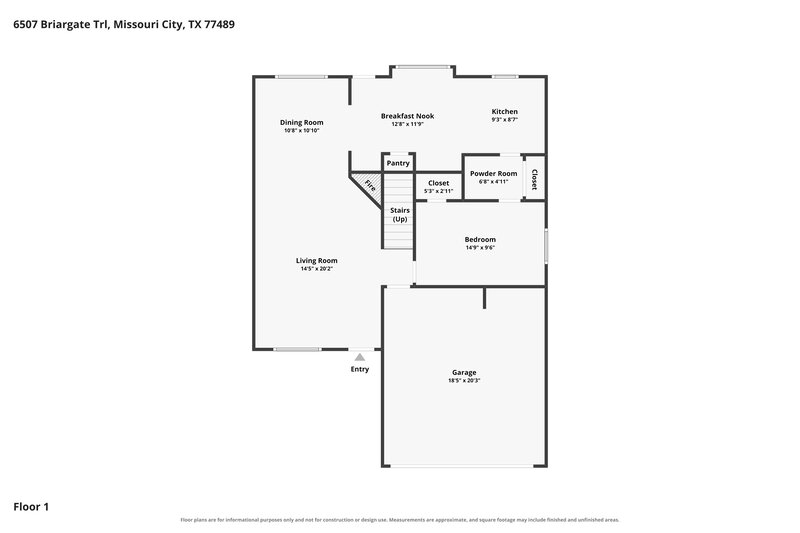 2,045/Mo, 6507 Briargate Trl Missouri City, TX 77489 Floor Plan View