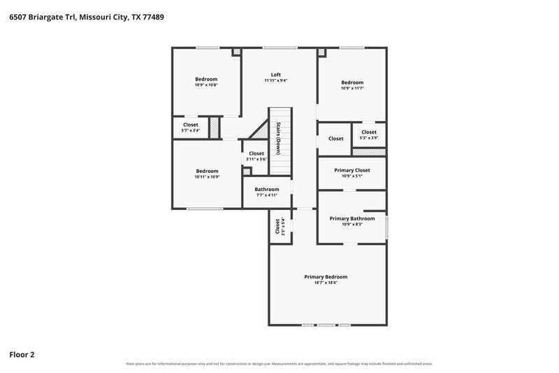 2,045/Mo, 6507 Briargate Trl Missouri City, TX 77489 Floor Plan View 2