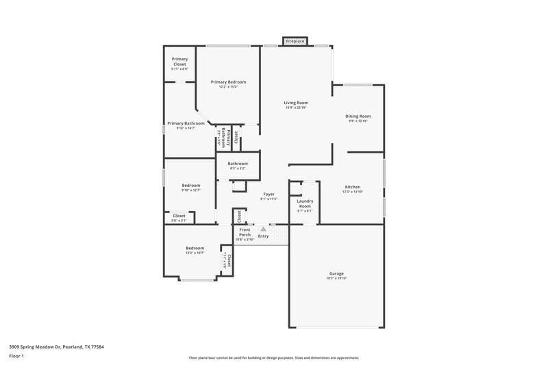2,200/Mo, 3909 Spring Meadow Dr Pearland, TX 77584 Floor Plan View
