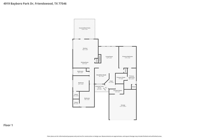 2,145/Mo, 4919 Bayboro Park Dr Friendswood, TX 77546 Floor Plan View