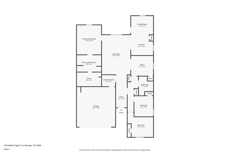 1,725/Mo, 119 Golden Eagle Ct La Marque, TX 77568 Floor Plan View