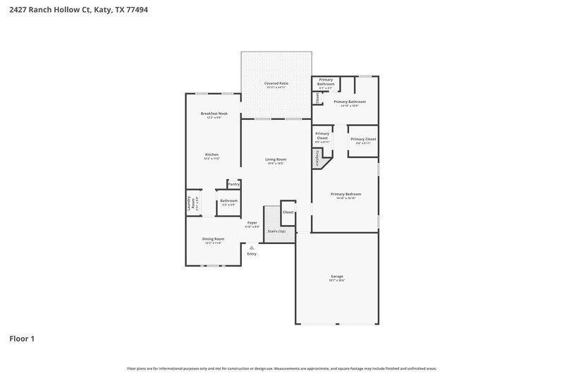 2,485/Mo, 2427 Ranch Hollow Ct Katy, TX 77494 Floor Plan View