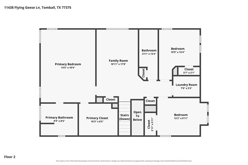 1,865/Mo, 11438 Flying Geese Ln Tomball, TX 77375 Floor Plan View 2