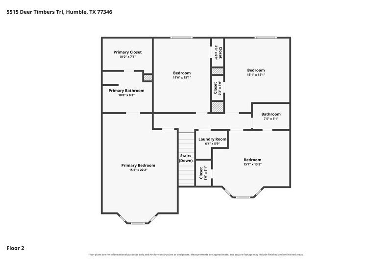2,015/Mo, 5515 Deer Timbers Trl Humble, TX 77346 Floor Plan View 2