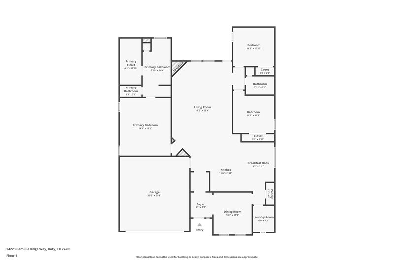 1,915/Mo, 24223 Camillia Ridge Way Katy, TX 77493 Floor Plan View