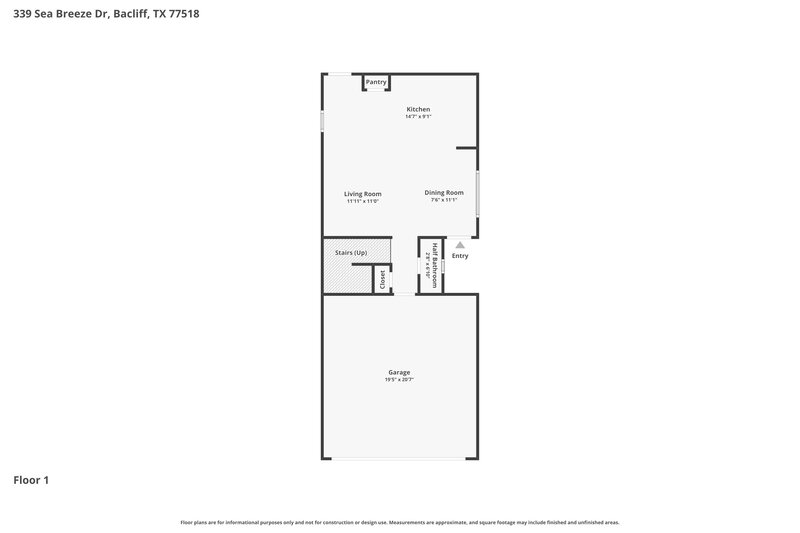 1,885/Mo, 339 Sea Breeze Dr Bacliff, TX 77518 Floorplan View