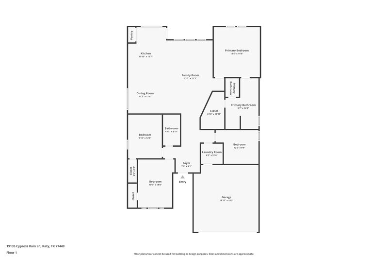 2,395/Mo, 19135 Cypress Rain Ln Katy, TX 77449 Floor Plan View