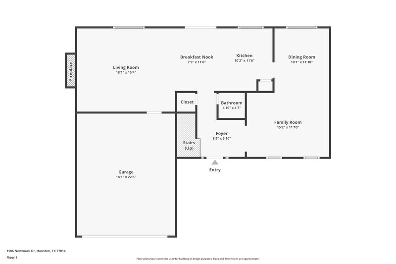 2,135/Mo, 1506 Newmark Dr Houston, TX 77014 Floor Plan View 2