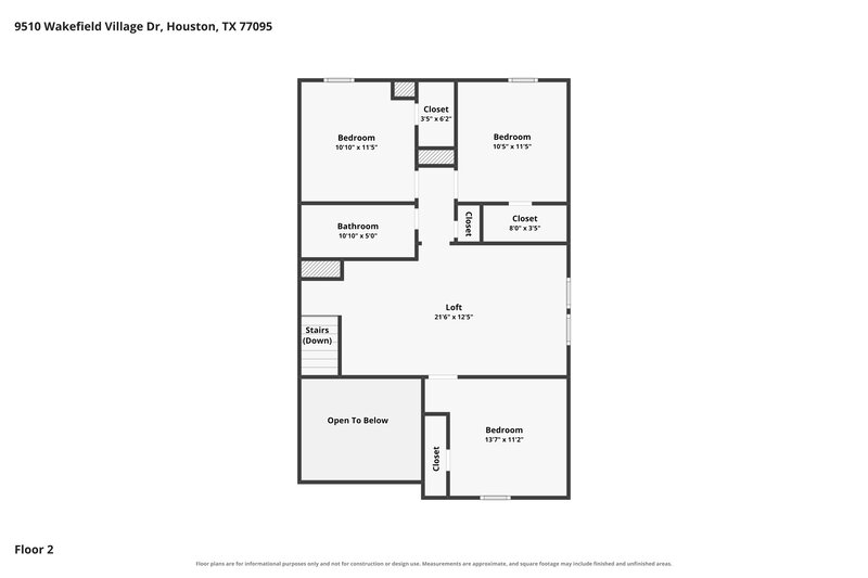 2,225/Mo, 9510 Wakefield Village Dr Houston, TX 77095 Floor Plan View 2