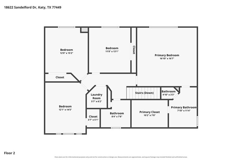 0/Mo, 18622 Sandelford Dr Katy, TX 77449 Floor Plan View 2