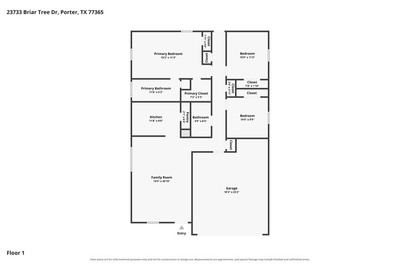 1,800/Mo, 23733 Briar Tree Dr Porter, TX 77365 Floor Plan View