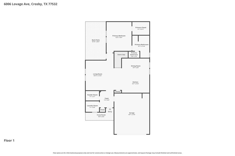 2,235/Mo, 6006 Lovage Ave Crosby, TX 77532 Floor Plan View
